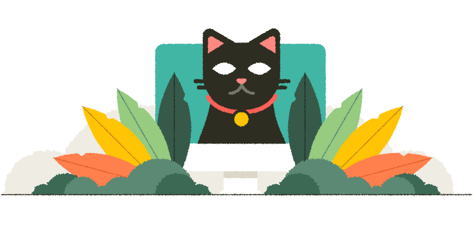 Ilustración de un gato animado